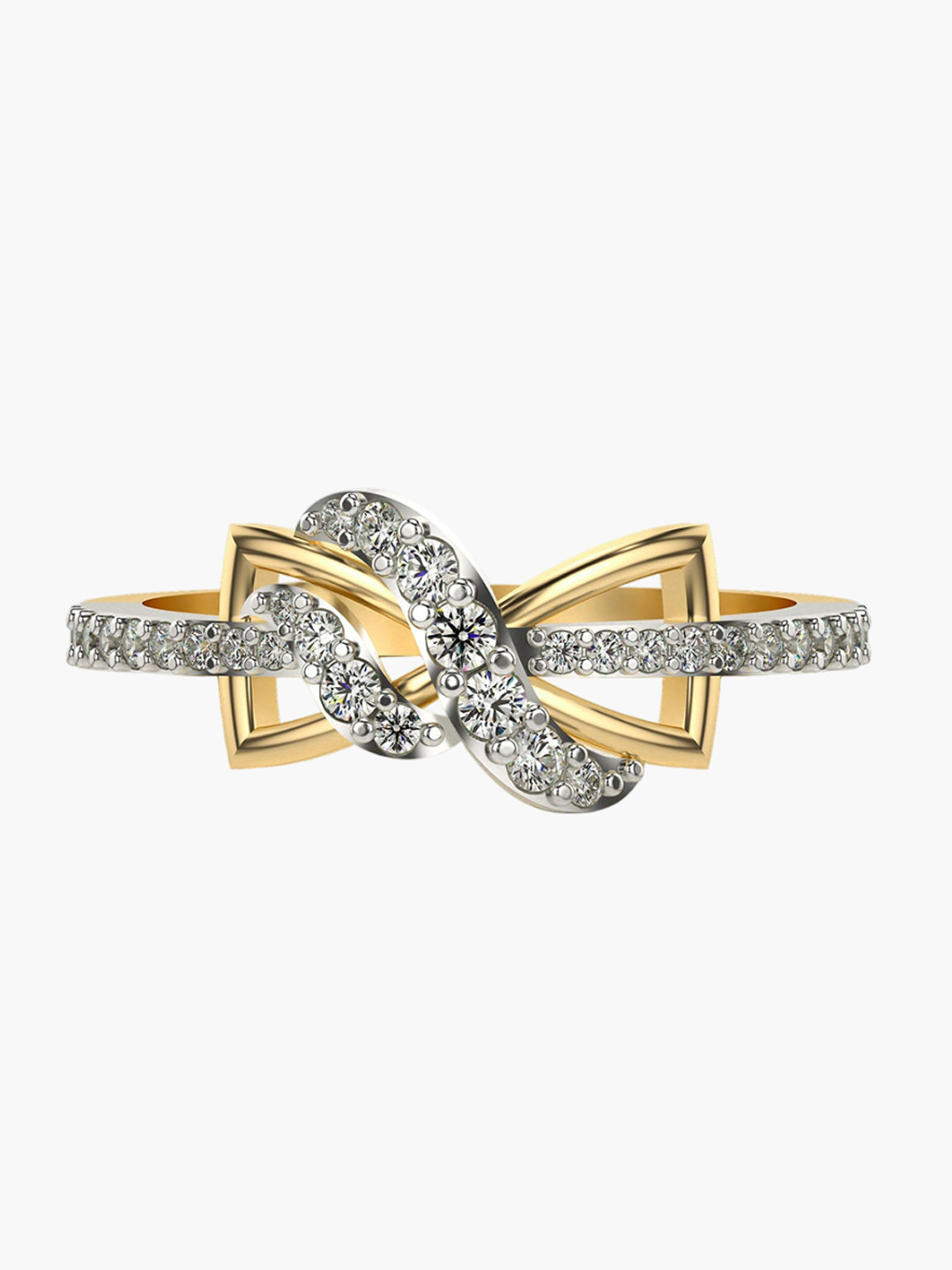 VALANOVA Sterling Silver Gold Plated Diamond Ring
