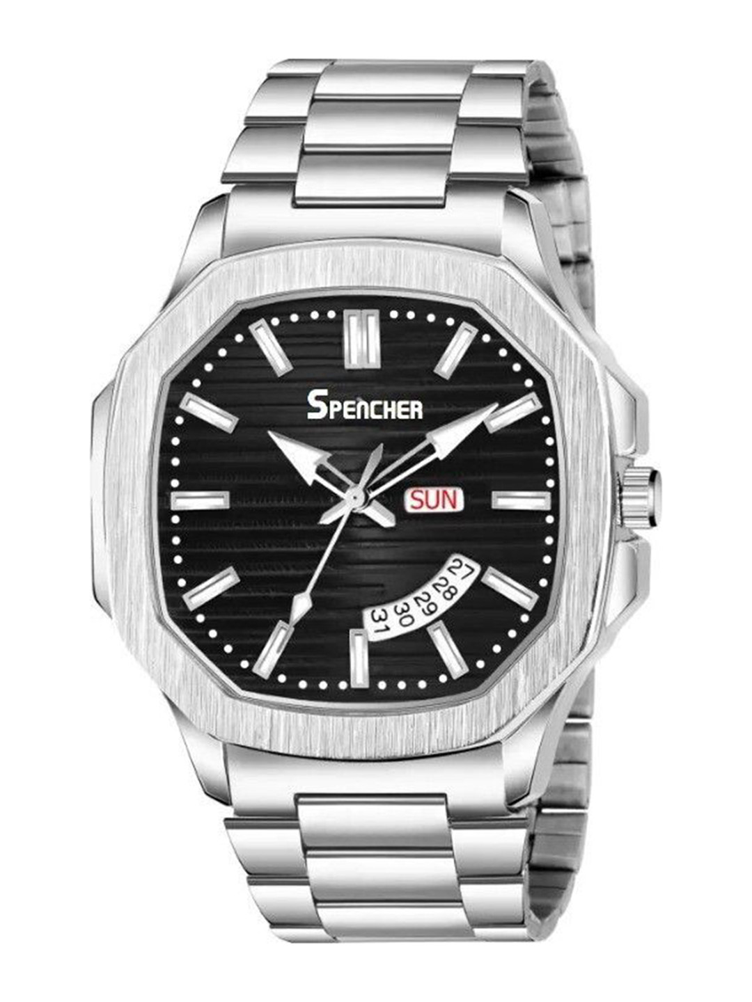 SPENCHER Men Brass Dial & Stainless Steel Bracelet Style Straps Watch Spencher New
