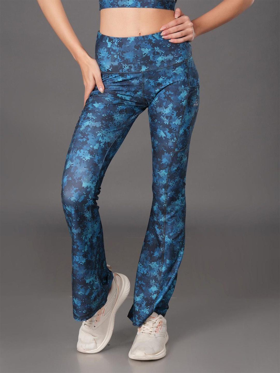 The Dance Bible Printed High-Rise Flared Yoga Tights With 2 Side Pockets