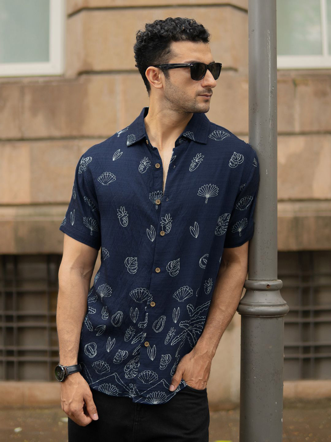 Powerlook SS25 Flowy Conversational Printed Casual Shirt