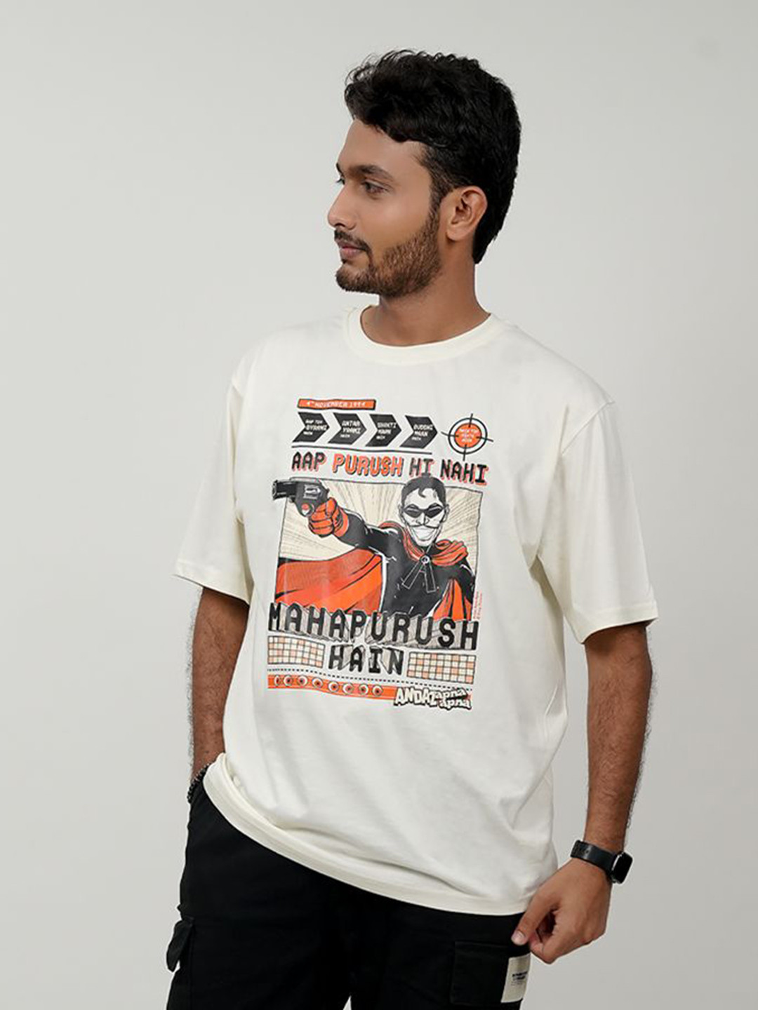 Ascend 47 Andaz Apna Apna: Crime Master Gogo Oversized T-Shirt