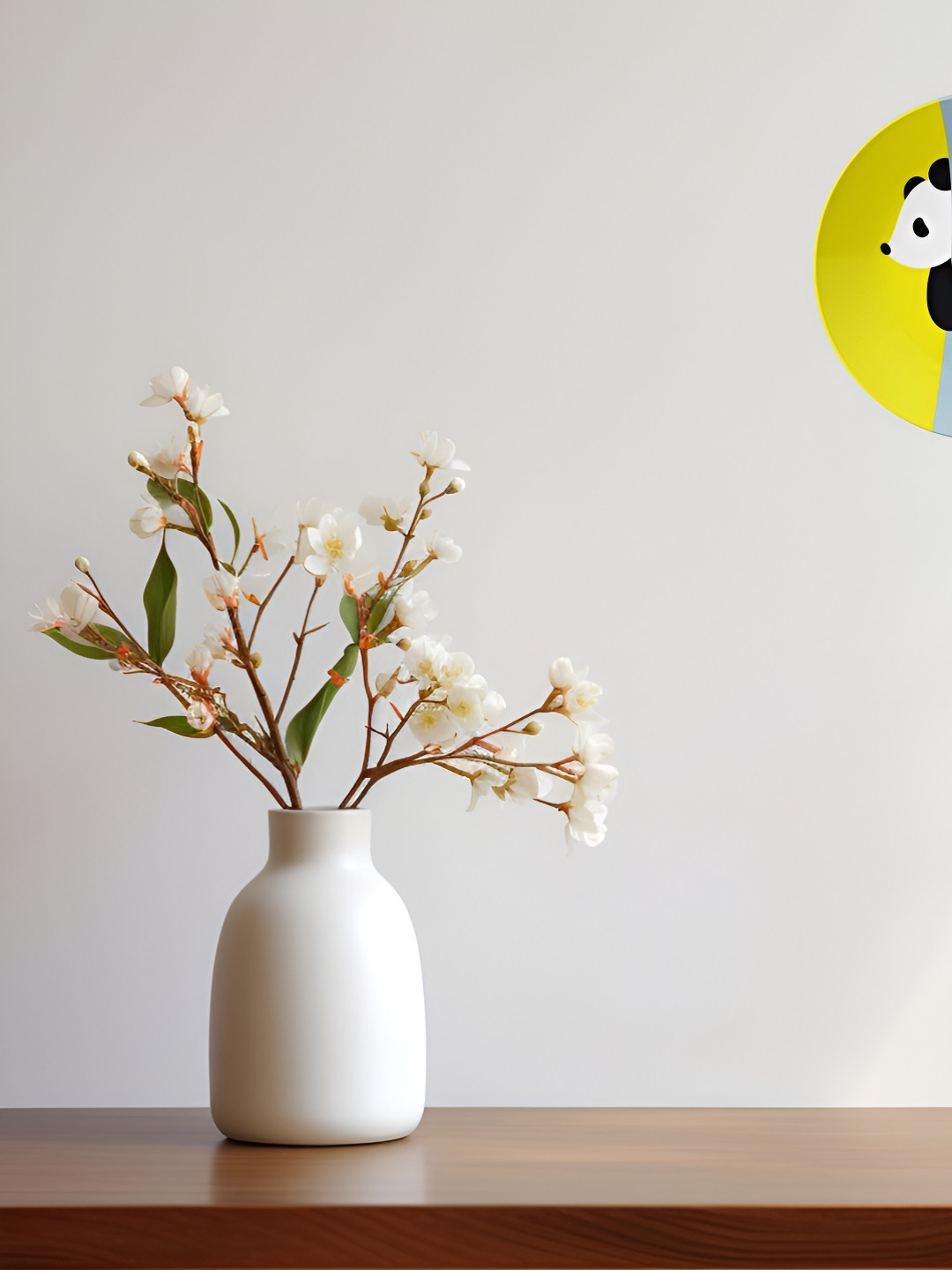 THE QUIRKY HOME Playful Panda Climbing Tree Crafted Ceramics Glossy Hall Wall Plates-8In