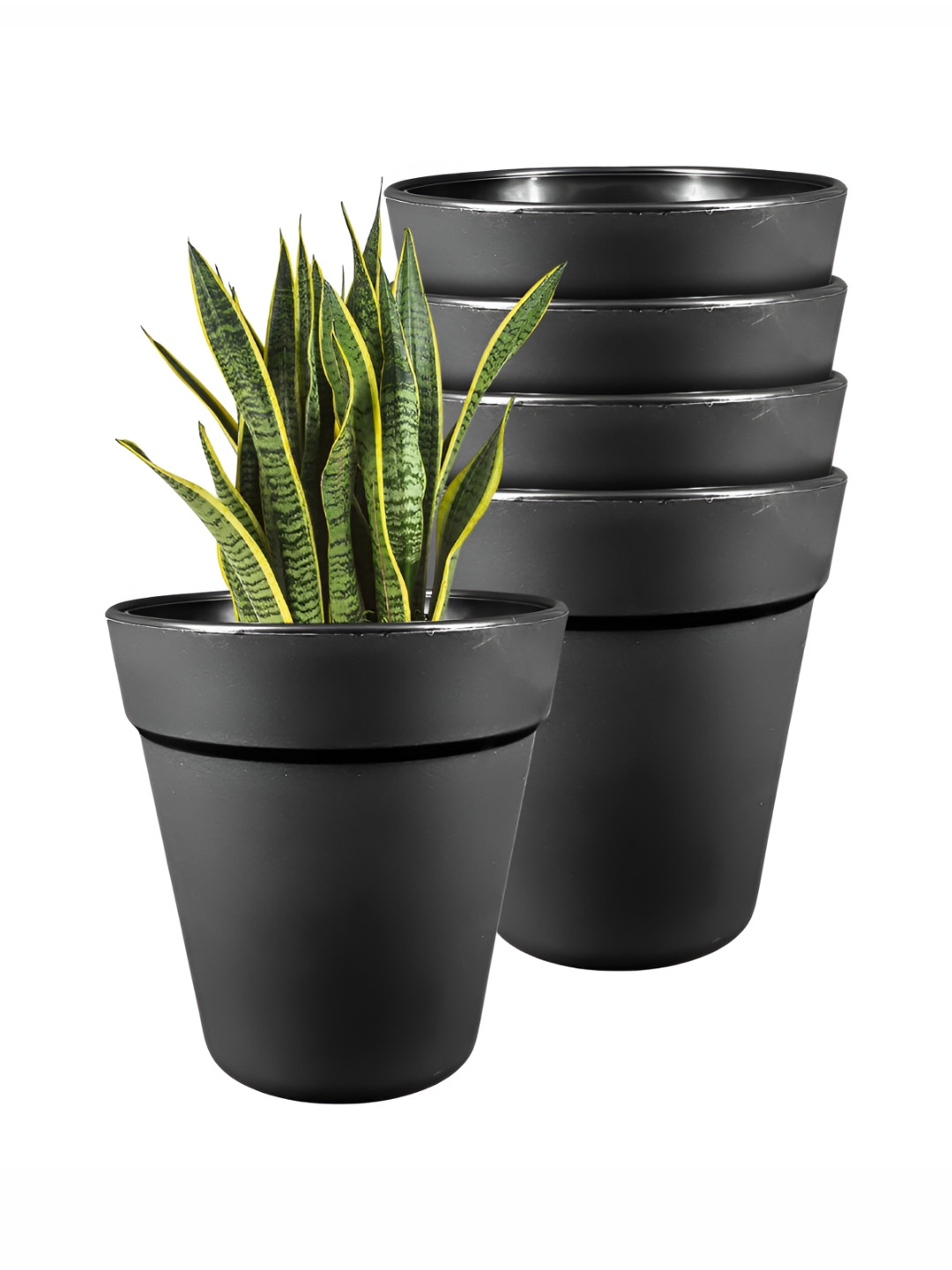 GARDEN'S NEED 5-Pcs Black Eco-Friendly Excal Planters