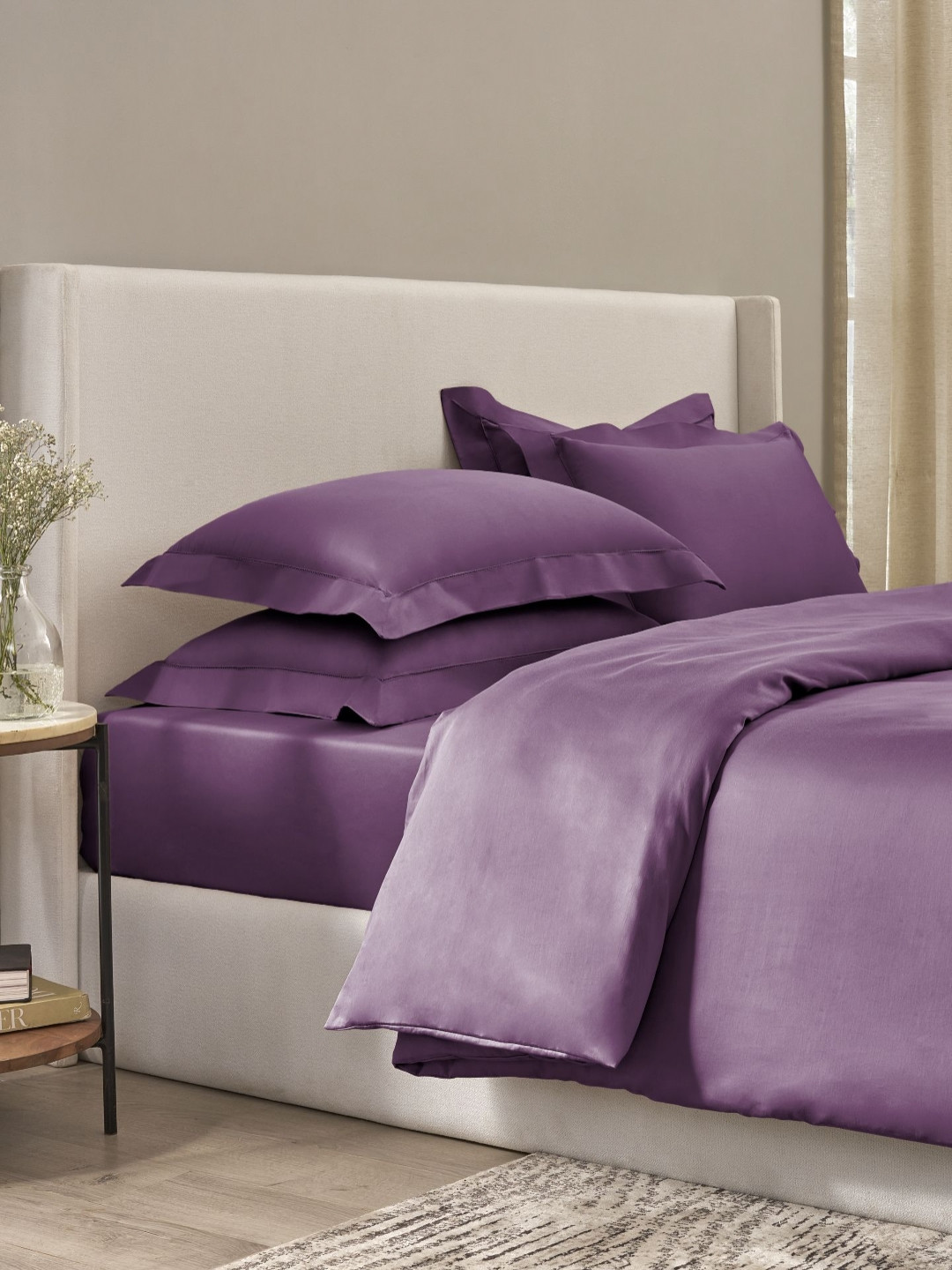 SANSAAR A DDECOR BRAND LIVE CONSCIOUSLY Sansaar Plains Purple 2Pcs Cotton Pillow Covers