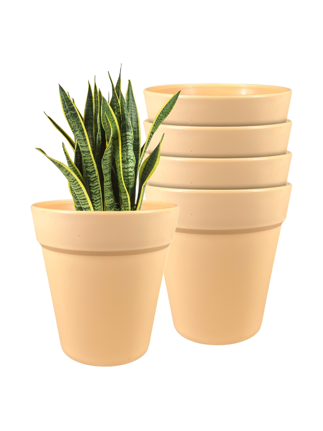 GARDEN'S NEED 5-Pcs Peach Coloured Eco-Friendly Excel Planters