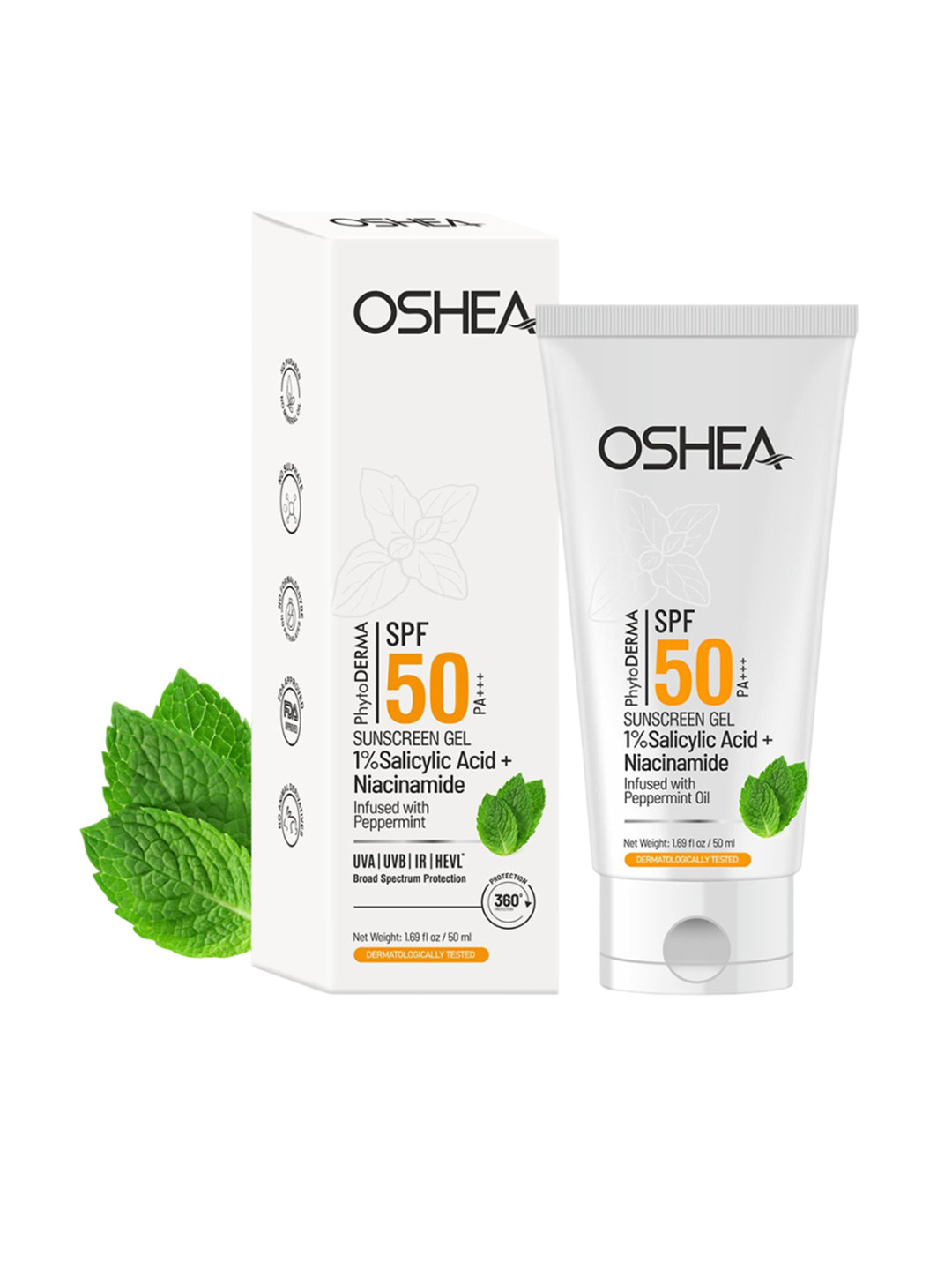Oshea Herbals PhytoDERMA Sunscreen Gel SPF-50 PA+++ With 1% Salicylic Acid - 50ml