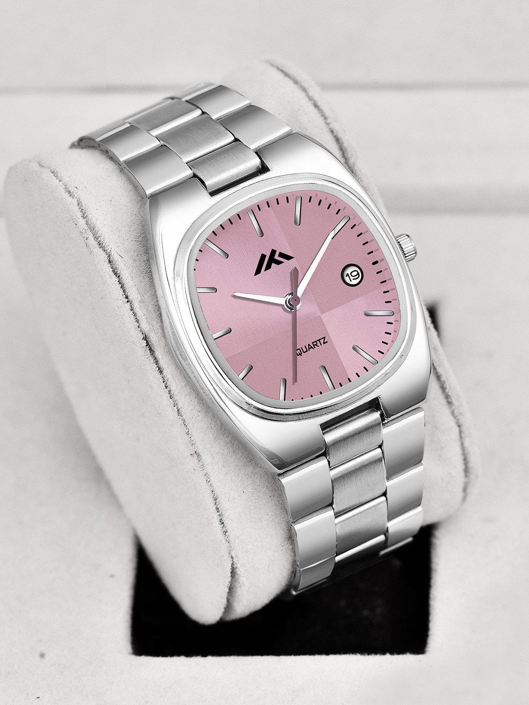 ON TIME OCTUS Men Stainless Steel Bracelet Style Straps Analogue Watch MT-829 PINK