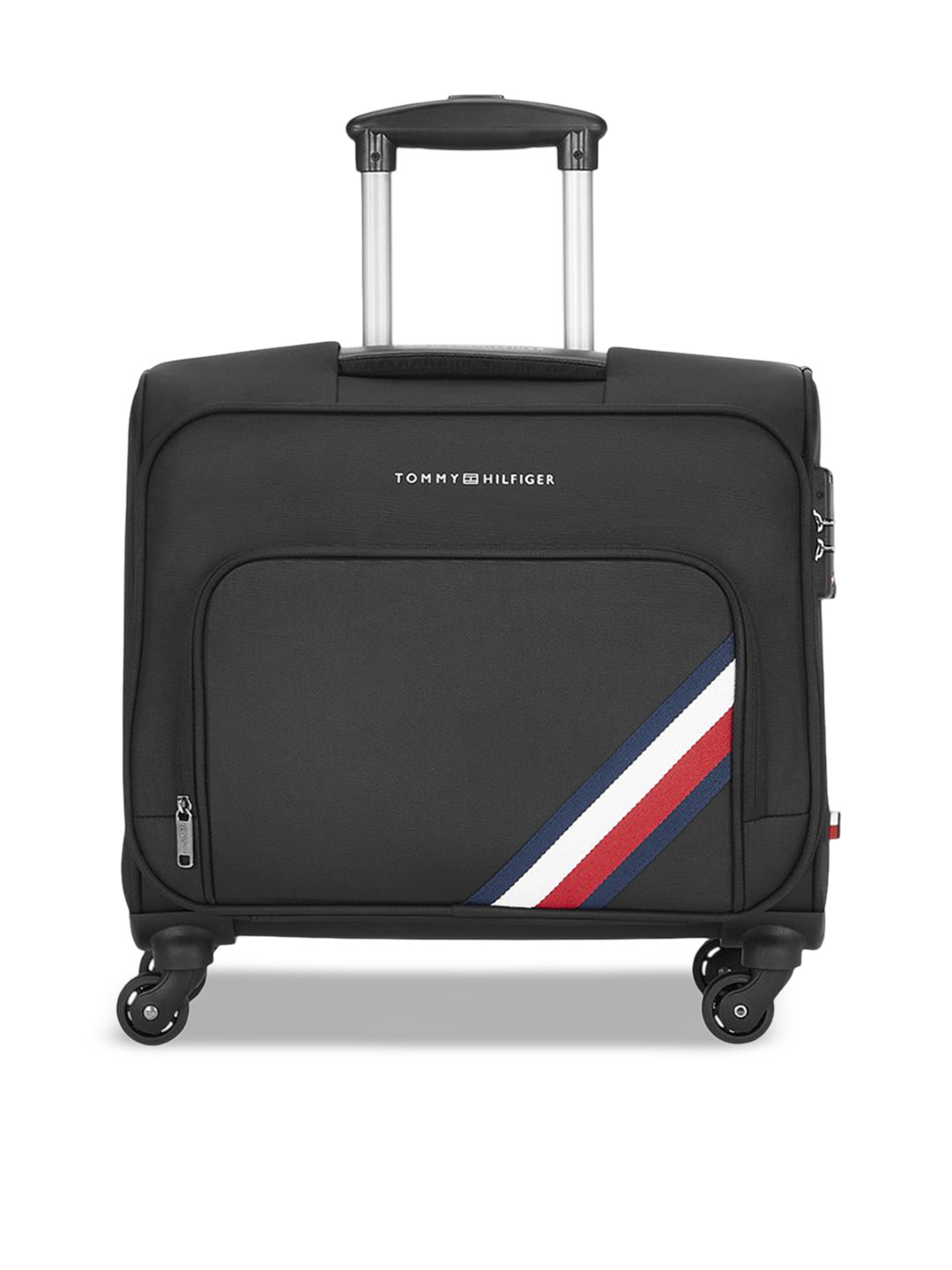 Tommy Hilfiger Aerostep Solid 360-Degree Rotation 4 Wheel Overnighter Trolley Bag- 45 L