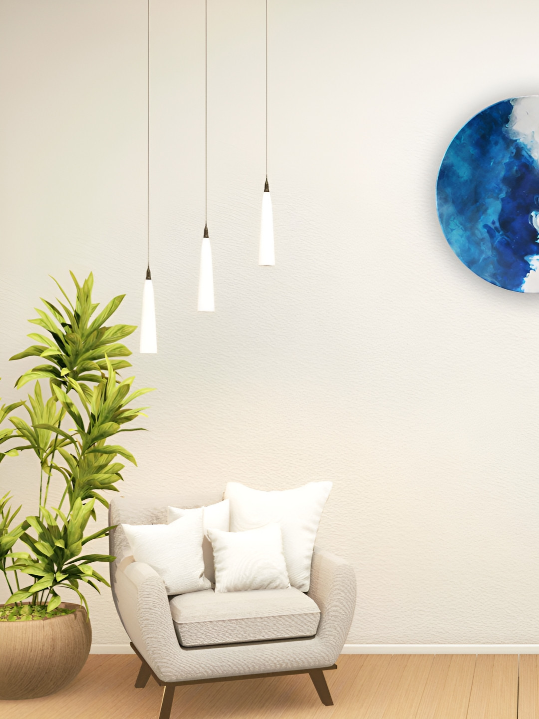 THE QUIRKY HOME Marble Crafted Ceramics Glossy Hanging Hall Wall Plates-8In