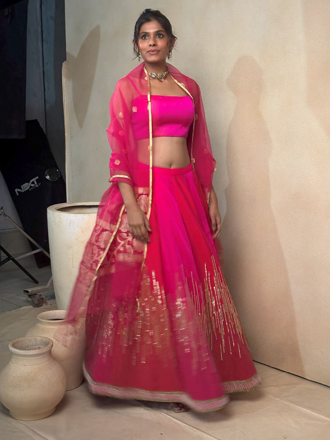 Chhaya Gandhi Design Studio Thread Work Ready to Wear Lehenga & Blouse & Dupatta