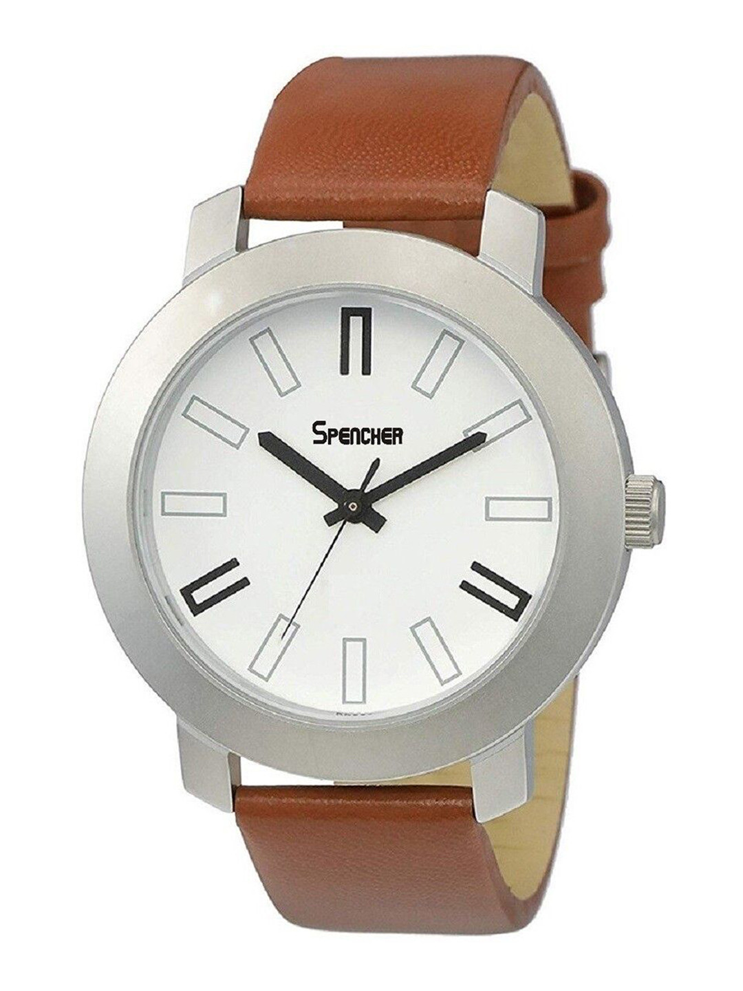 SPENCHER Men Brass Dial & Leather Straps Analogue  Watch SW 3120Sl01 White Dial