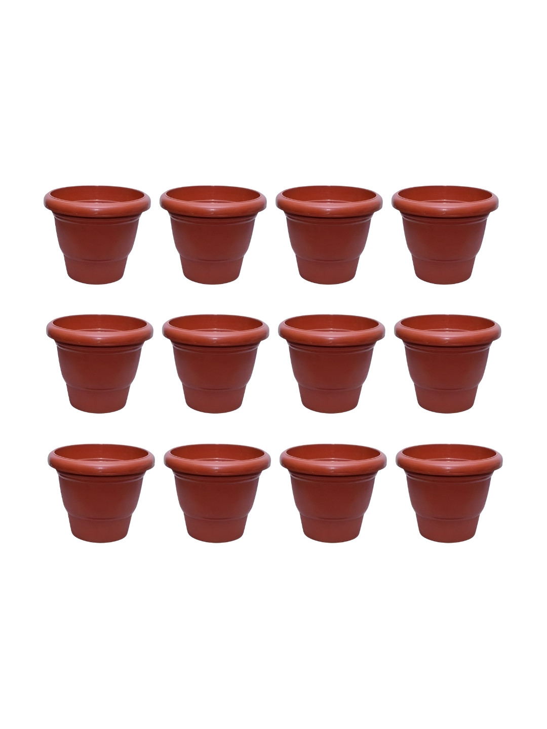 GARDEN'S NEED Deluxe Brown 12 Pieces Planters
