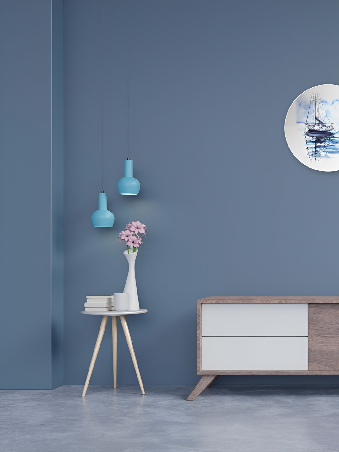 THE QUIRKY HOME Sailboat Ceramic Coastal Escape Glossy Hanging Hall Wall Plates-8In