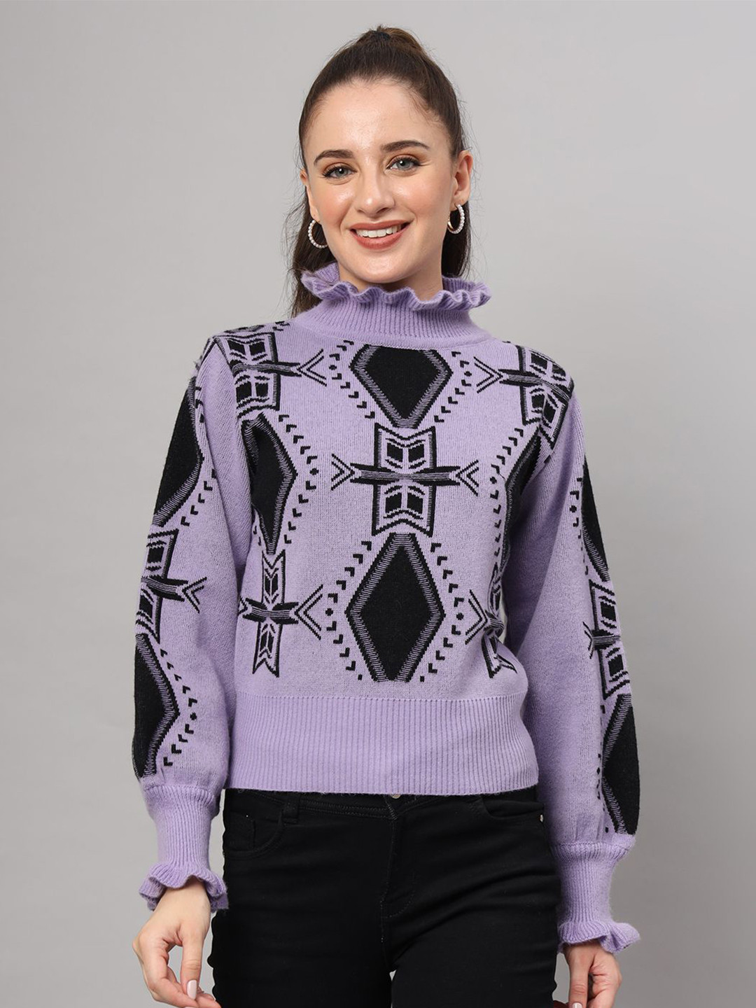 MODKLINE WITH MK Women High Neck Woollen Pullover