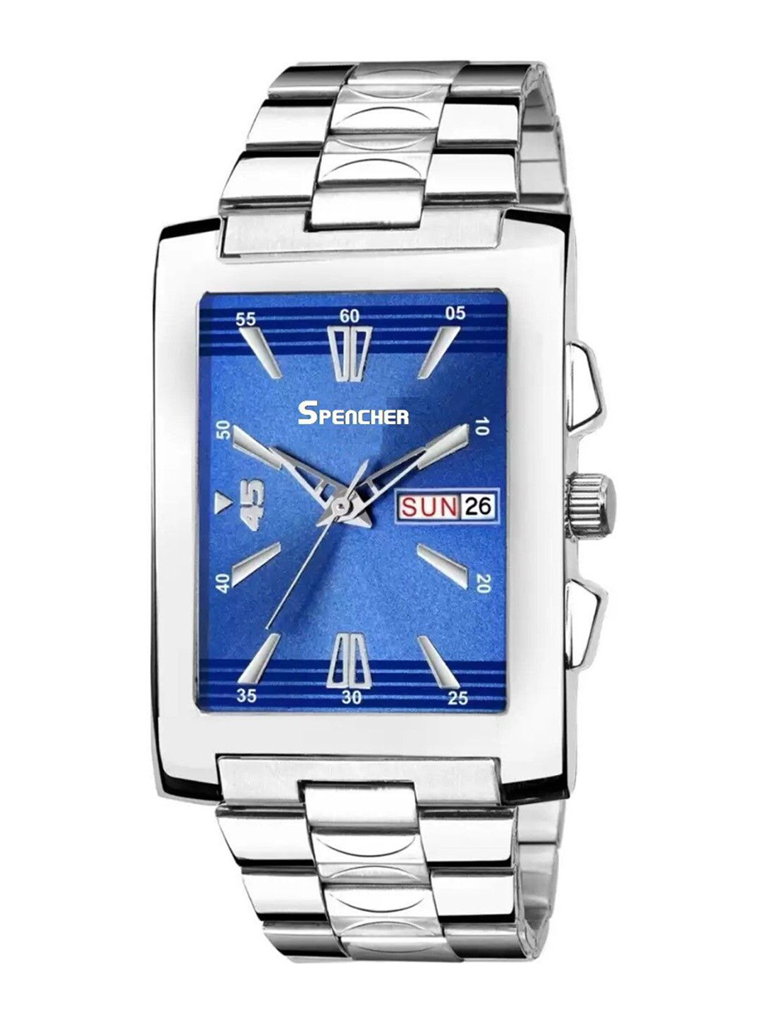 SPENCHER Men Bracelet Style Multi Function Watch Spencher Imperial DD Chain Blue Dial