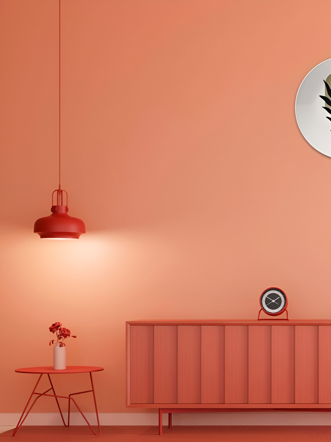 THE QUIRKY HOME Geometric Leaf Crafted Ceramics Glossy Hanging Hall Wall Plates-10In