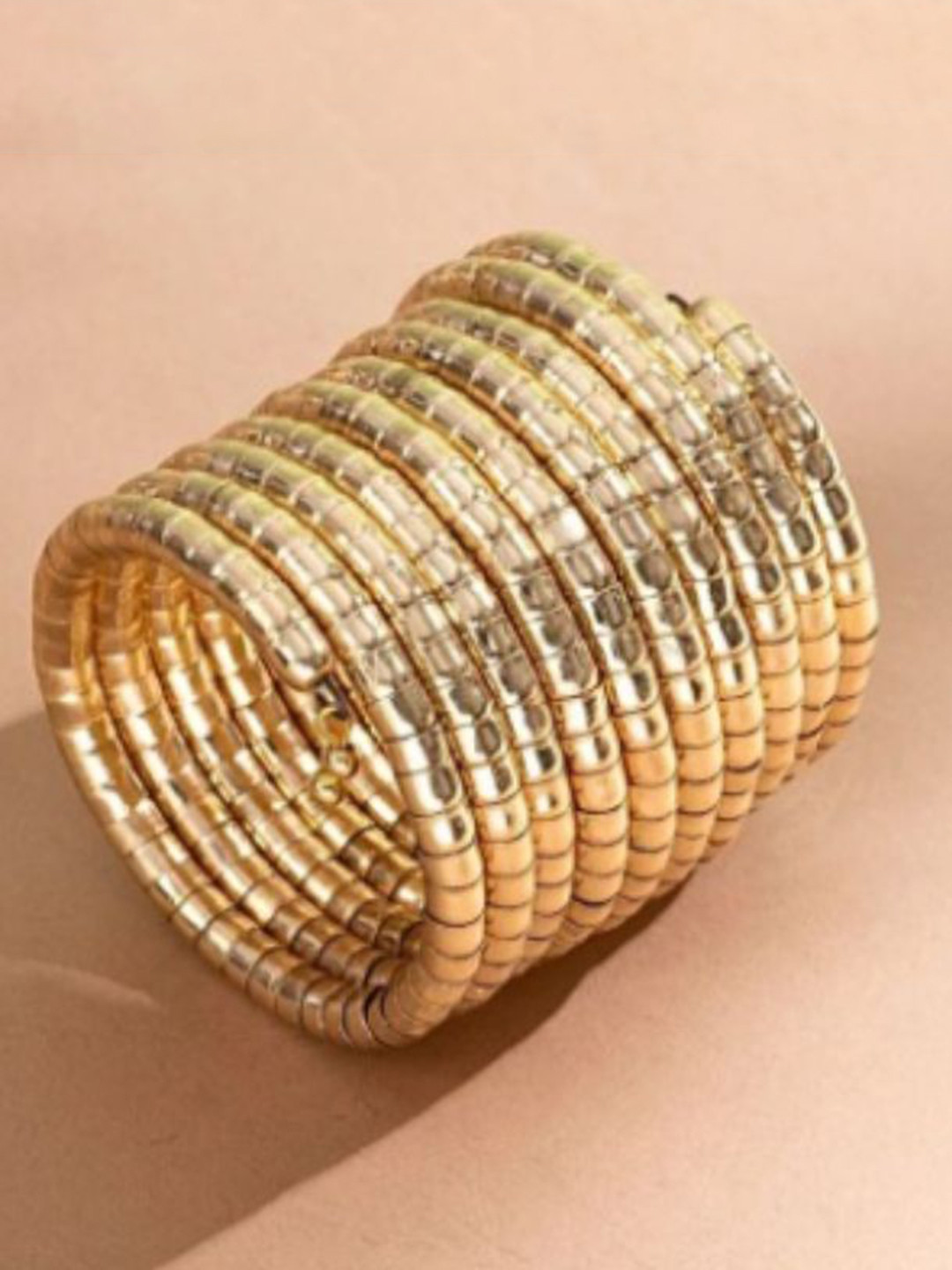 Sangria Women Handmade Gold & Silver Plated Viral Spiral Combo Bangles