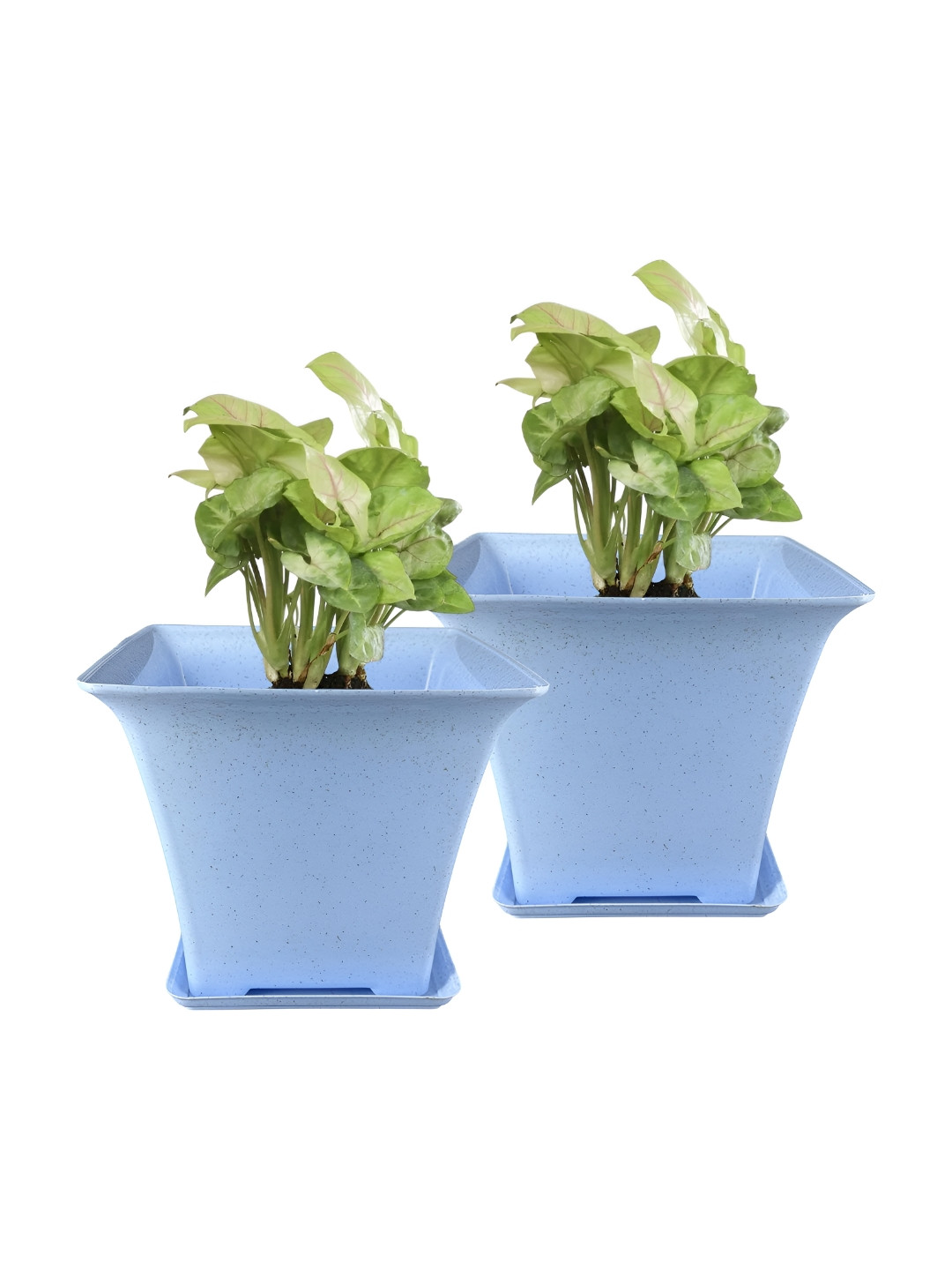 GARDEN'S NEED Orient Blue 2 Pieces Planters With Tray