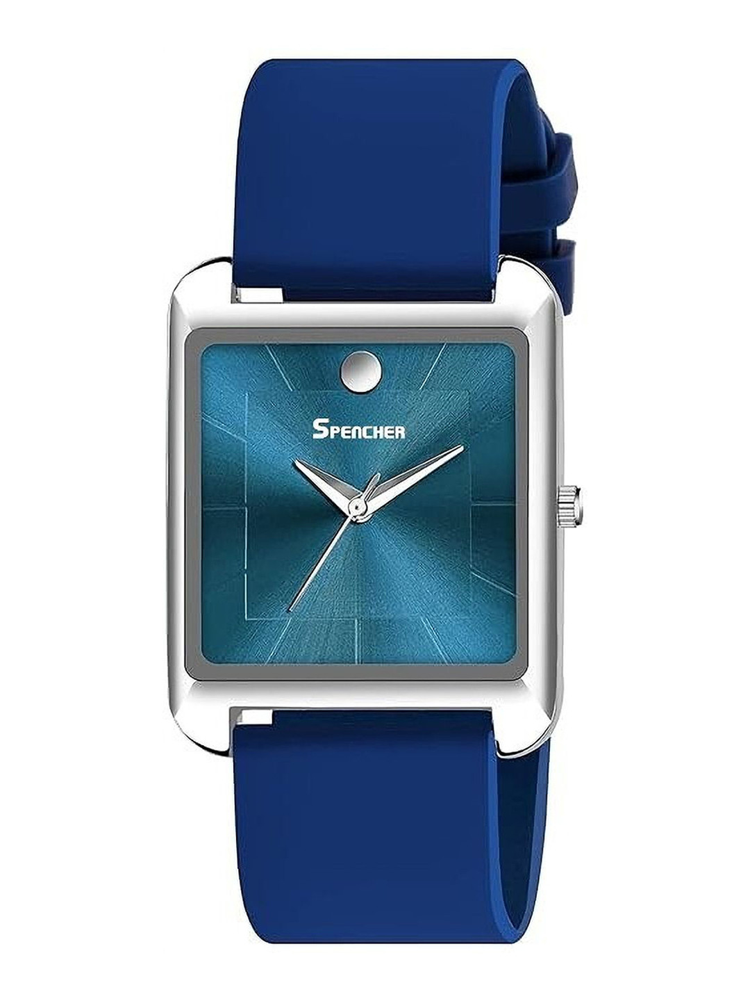 SPENCHER Men Brass Dial & Straps Analogue Watch SW PVC BLUE DIAL STRAP SQUARE