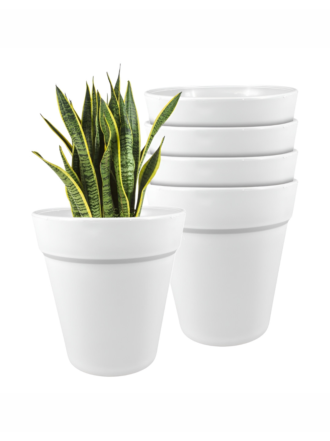 GARDEN'S NEED Excal White 5 Pieces Planters