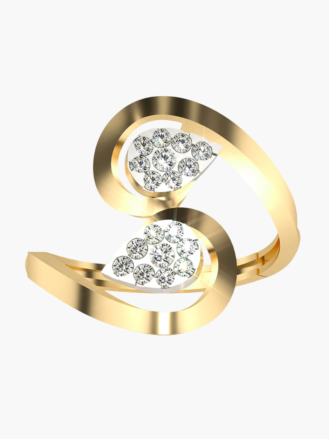 VALANOVA 18K Yellow Gold Plated Sterling Silver 0.24 Ct Certified Lab Grown Diamond Ring