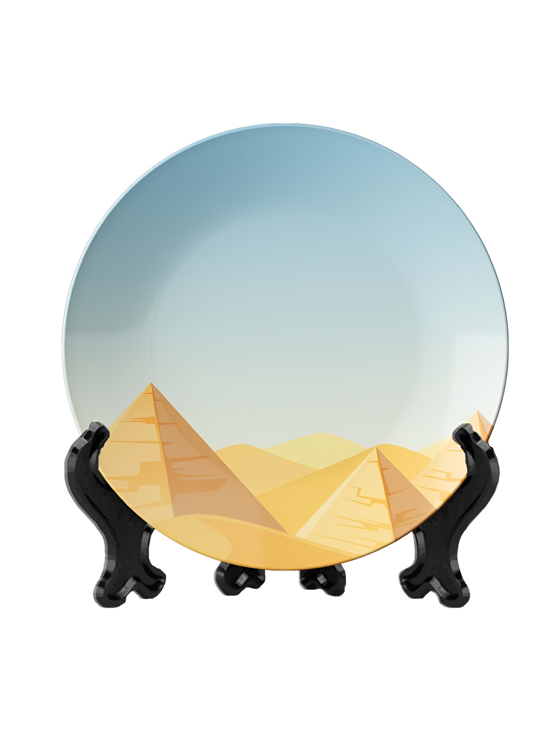 THE QUIRKY HOME Pyramids of Giza Crafted Ceramics Glossy Hanging Hall Wall Plates-8In