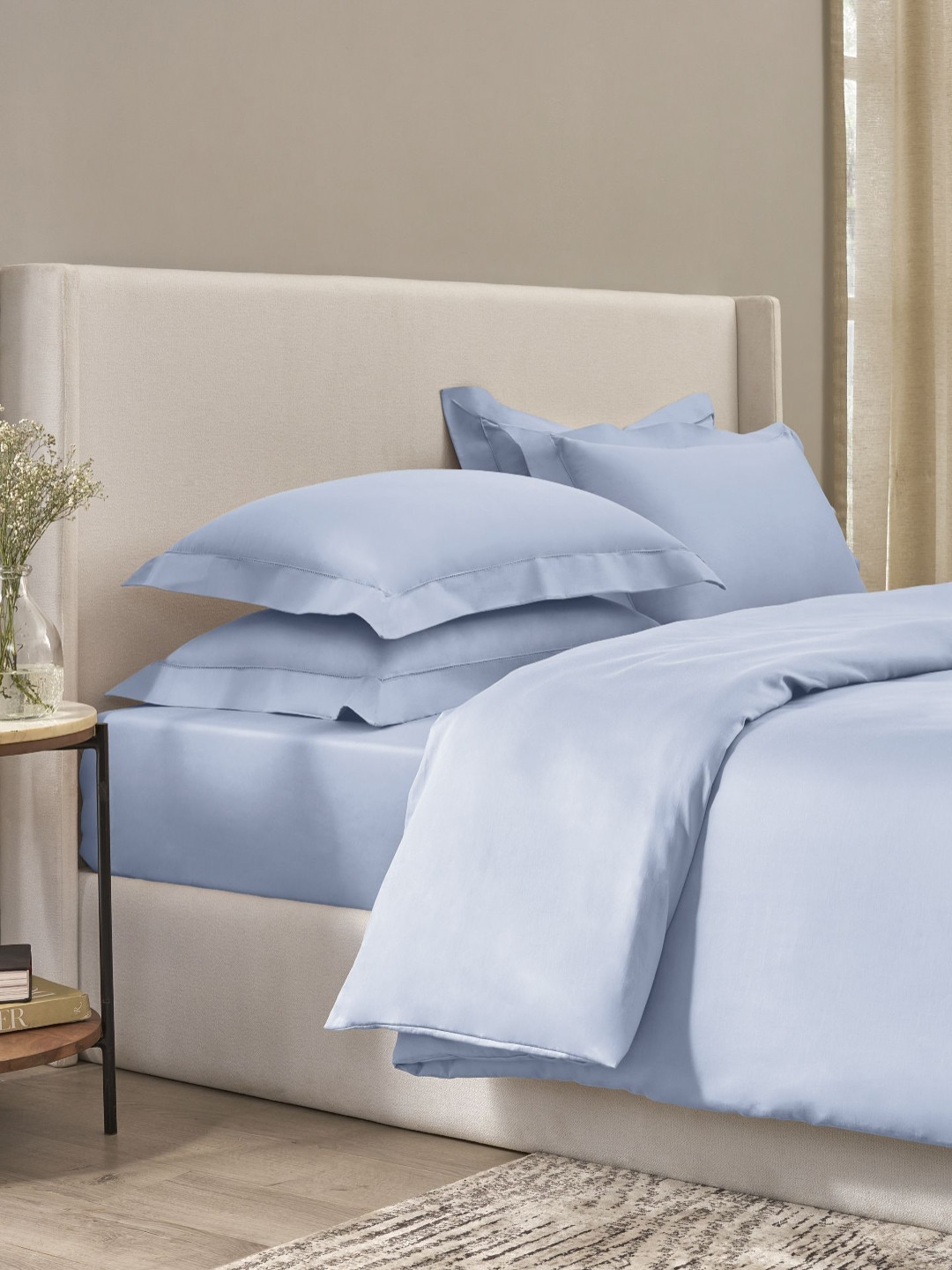 SANSAAR A DDECOR BRAND LIVE CONSCIOUSLY Sansaar Plains Blue 2Pcs Cotton Pillow Covers