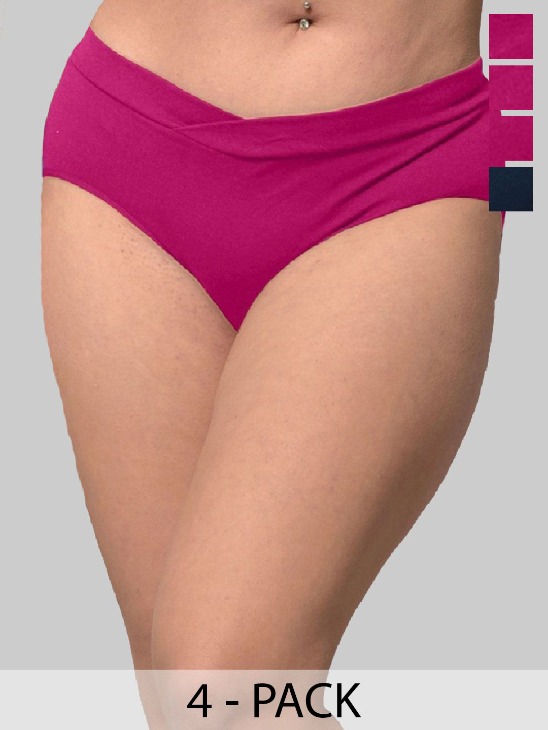 Inner Sense Pack Of 4 Antimicrobial High Rise Maternity Briefs