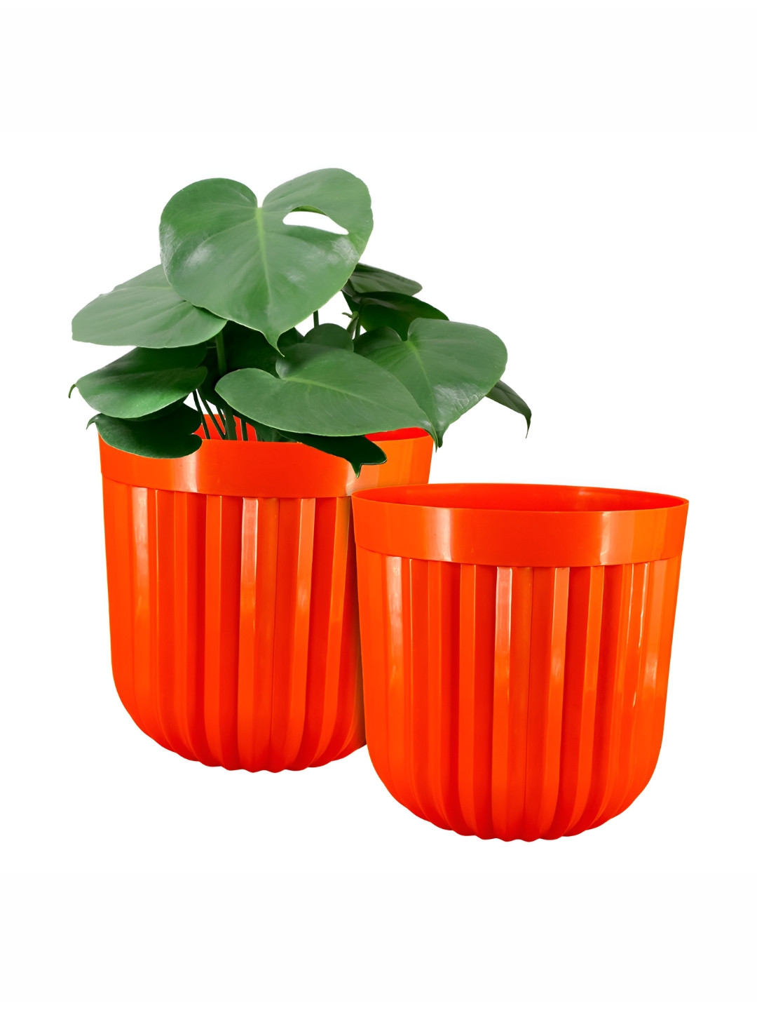 GARDEN'S NEED 2-Pcs Orange Textured Planters