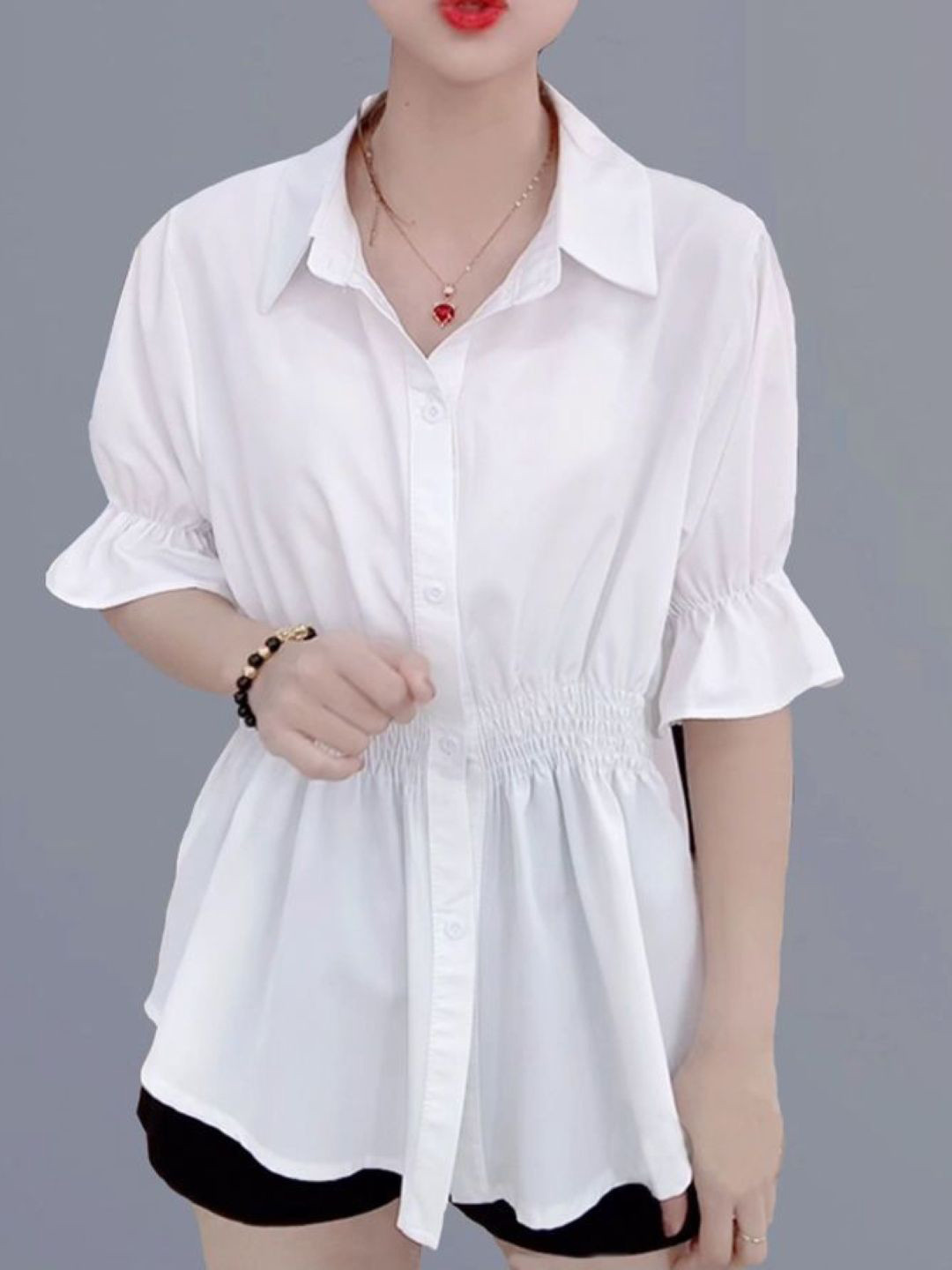 KPOP Women Bell Sleeves Shirt Style Top