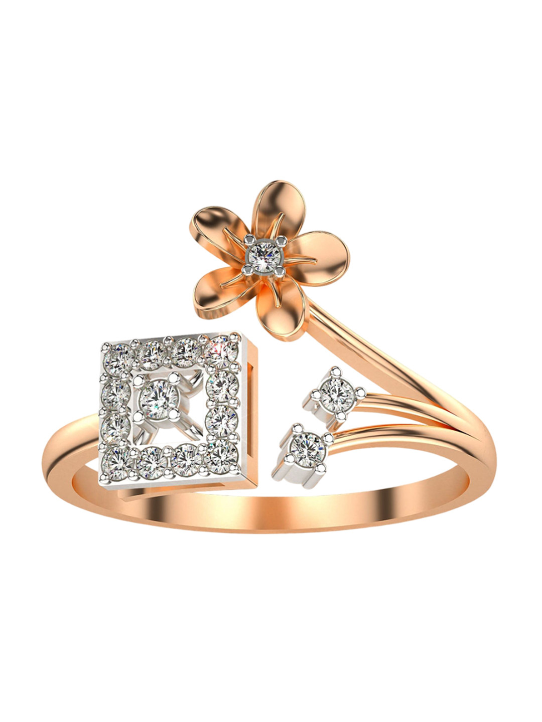 VALANOVA Rose Gold Plated Sterling Silver 0.18Ct Lab Grown Diamond Ring