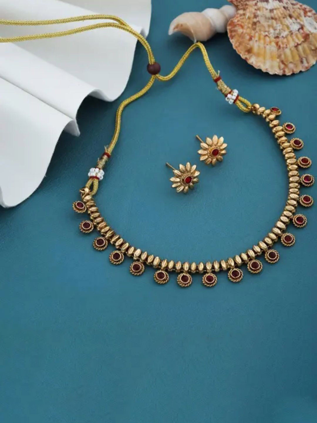 LAFORWORD Gold-Plated Pearls-Beaded Jewellery Set