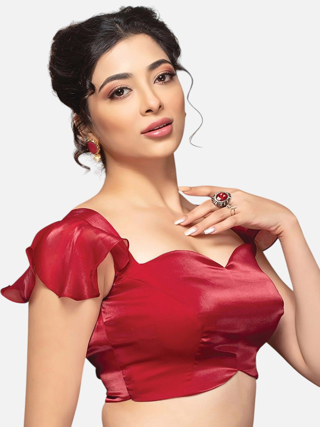 neckbook Sweetheart Neck Readymade Saree Blouse