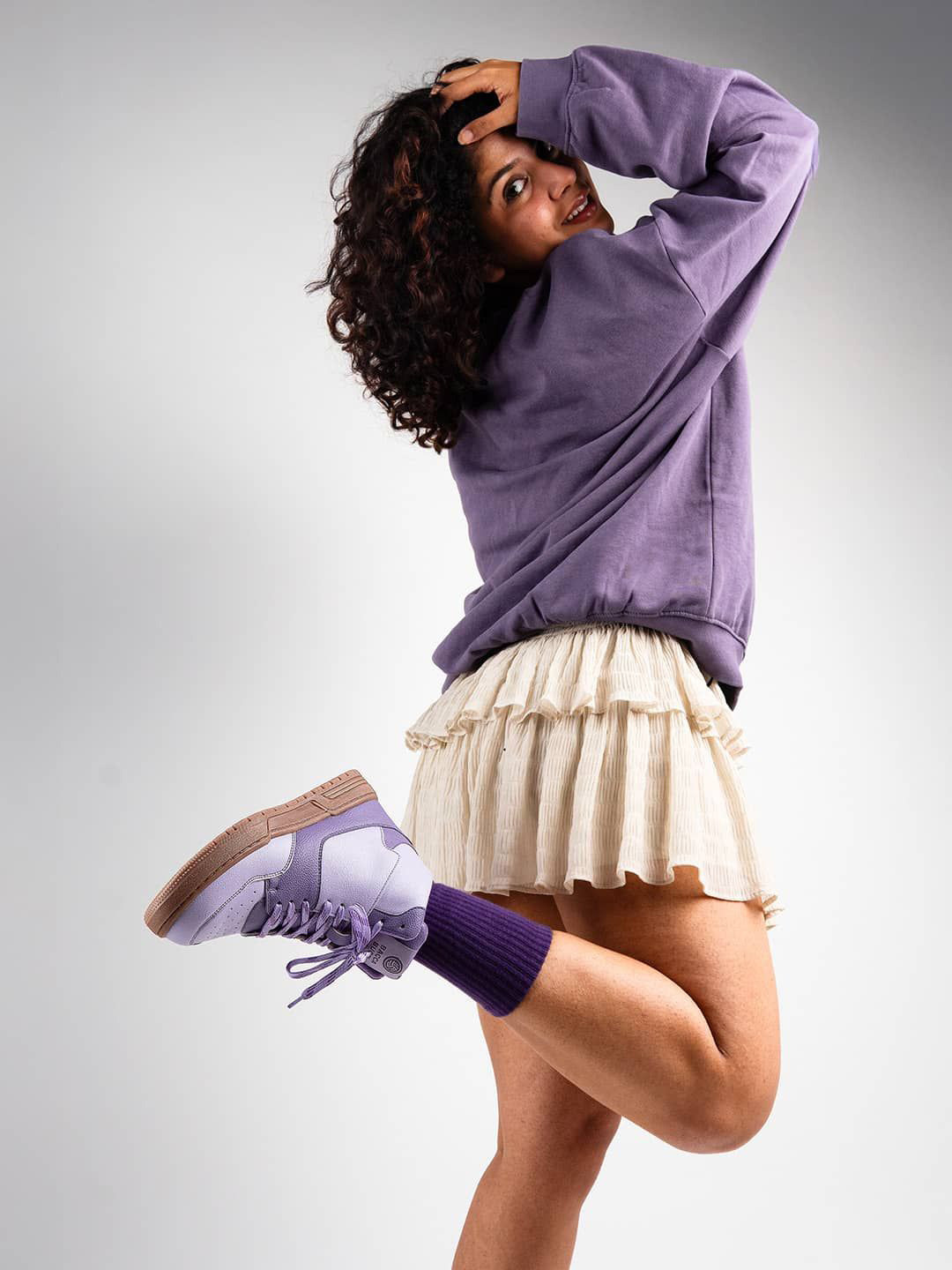 bacca bucci Women Pop High-Top Lace-Up Round Toe Sneakers