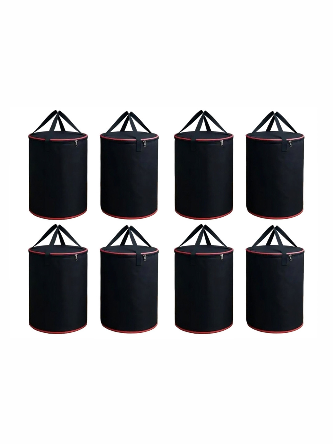Fashion Throw 8Pcs Black & Red Foldable Laundry Bags - 45 L Each