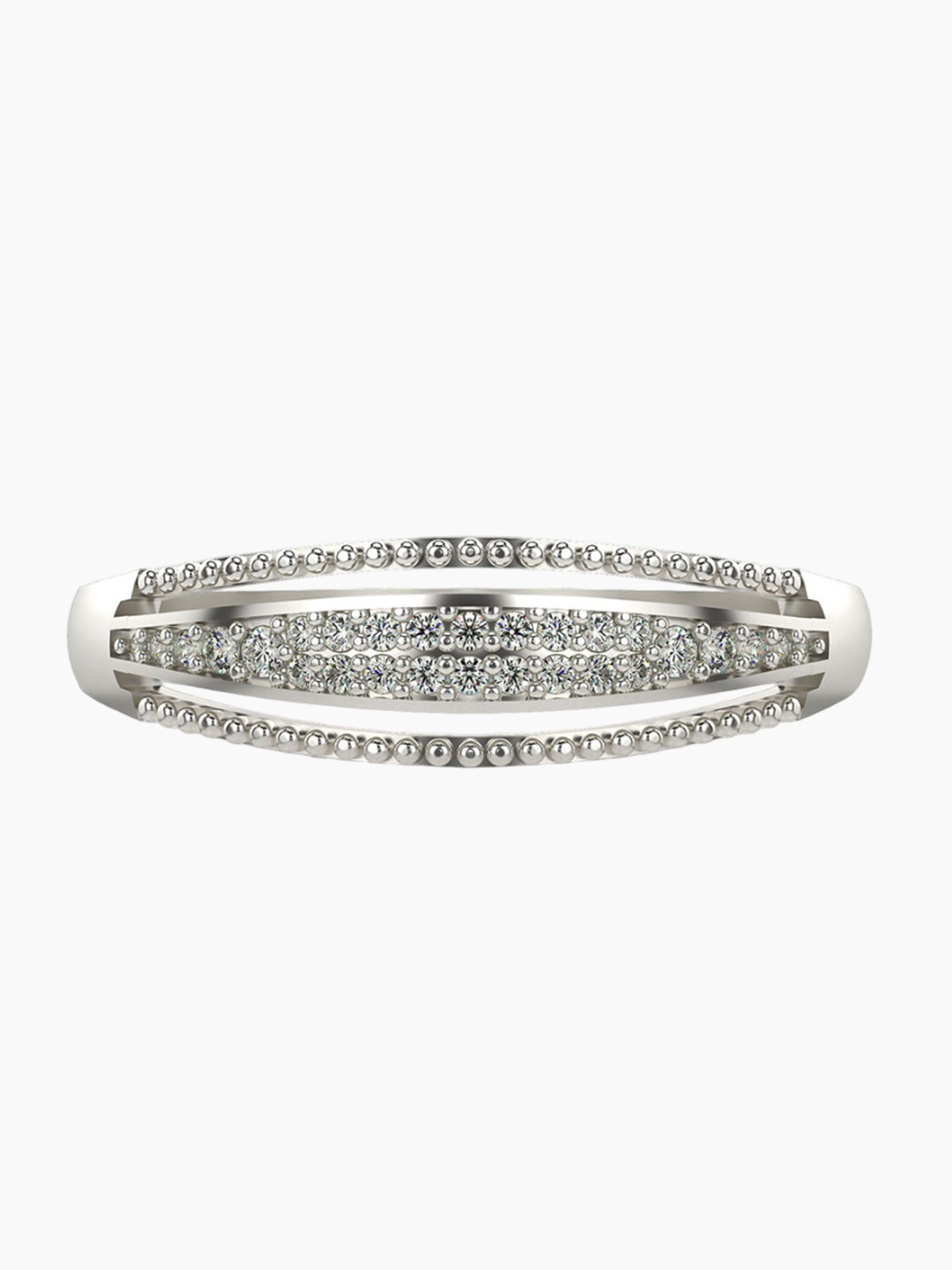 VALANOVA 18K White Gold Plated Sterling Silver 0.12 Ct Certified Lab Grown Diamond Ring