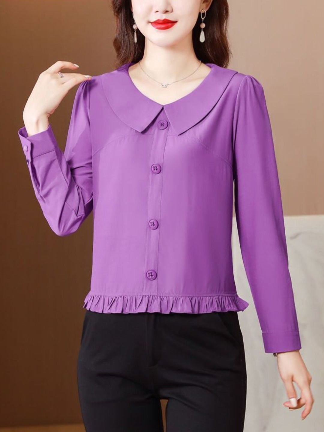 KPOP Peter Pan Coller Regular Top