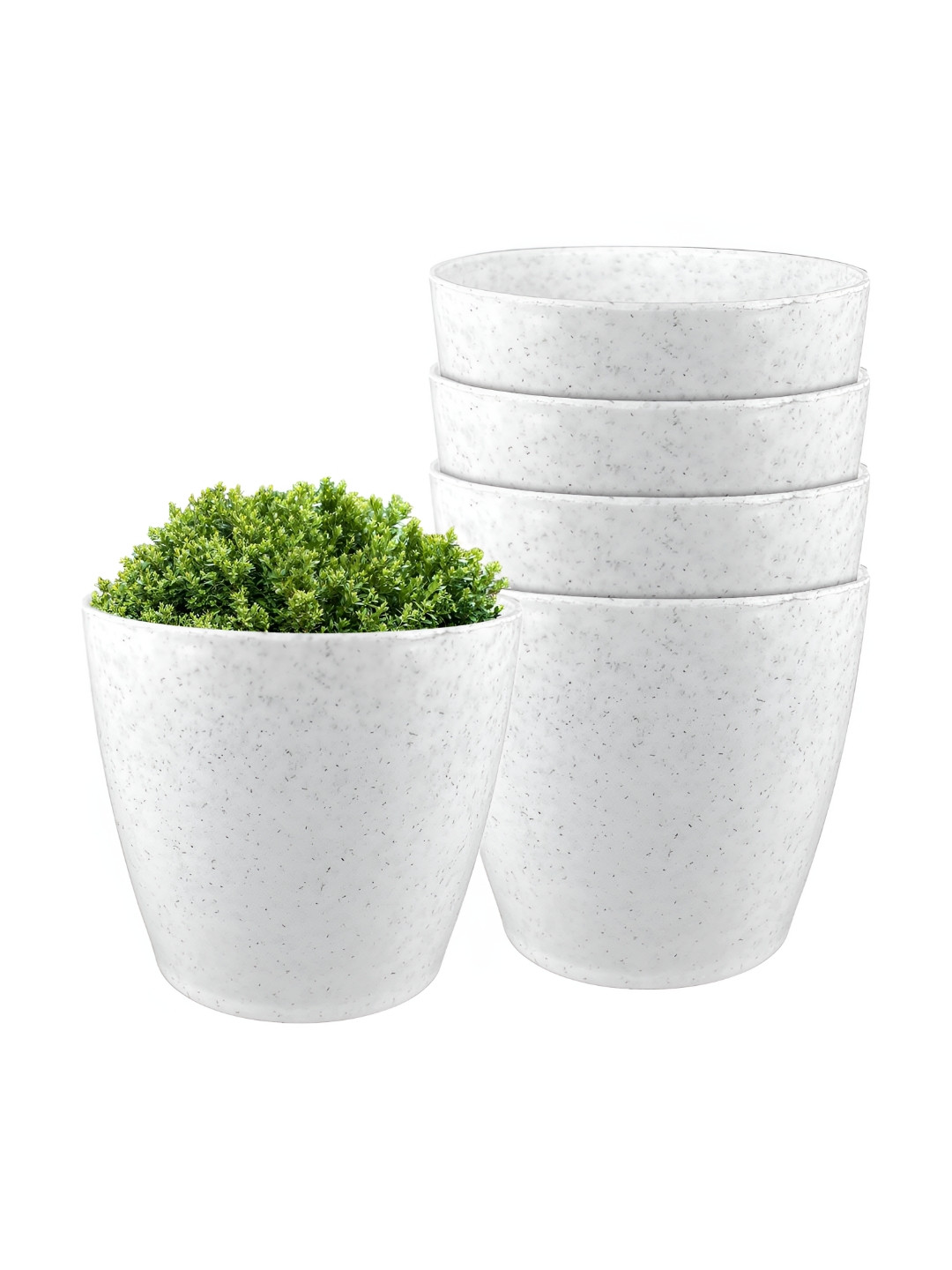 GARDEN'S NEED Cool Set Of 5 White Planters