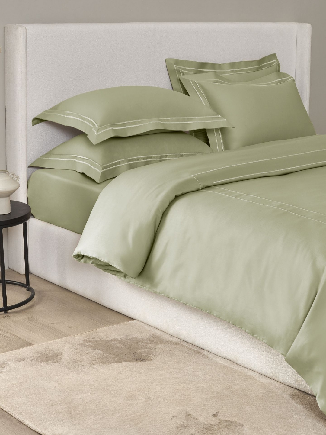 SANSAAR A DDECOR BRAND LIVE CONSCIOUSLY Green 2Pcs Pure Cotton Rectangle Pillow Covers