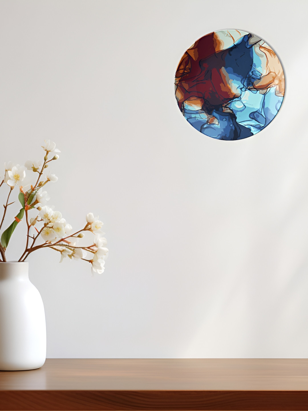 THE QUIRKY HOME Marbled Earth Crafted Ceramics Glossy Hanging Hall Wall Plates-8In