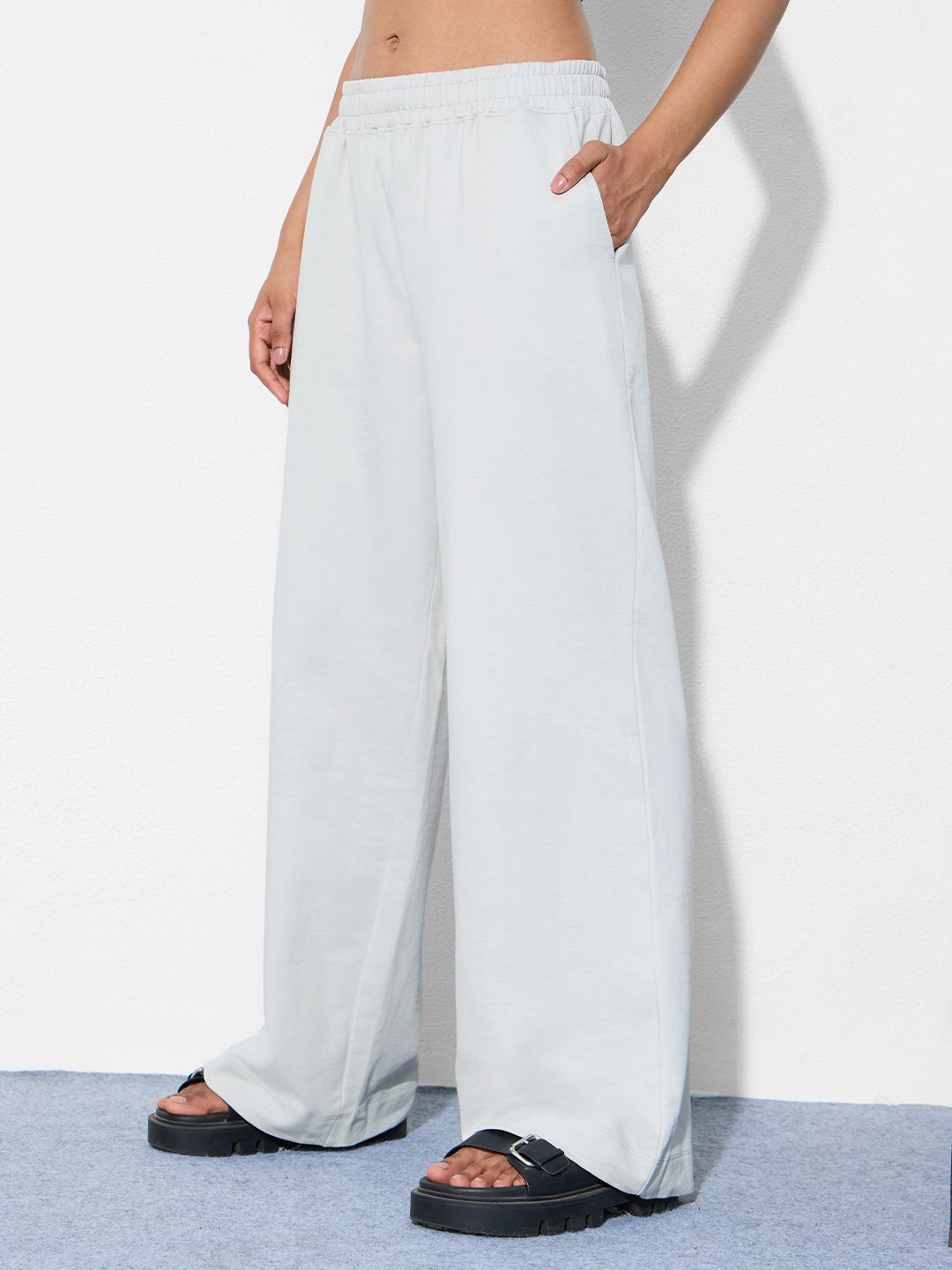 The Souled Store  Women Misty Flared Joggers Grey Flared Fit Joggers