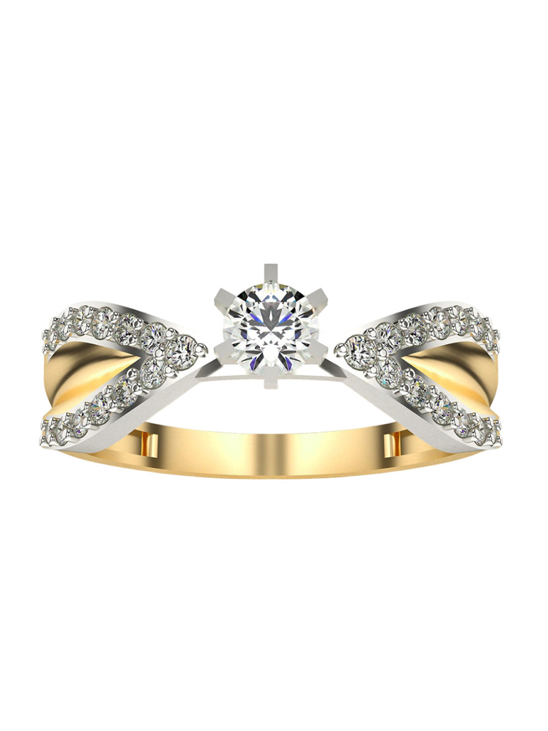 VALANOVA Yellow Gold Plated Sterling Silver 0.43 Ct Lab Grown Diamond Ring