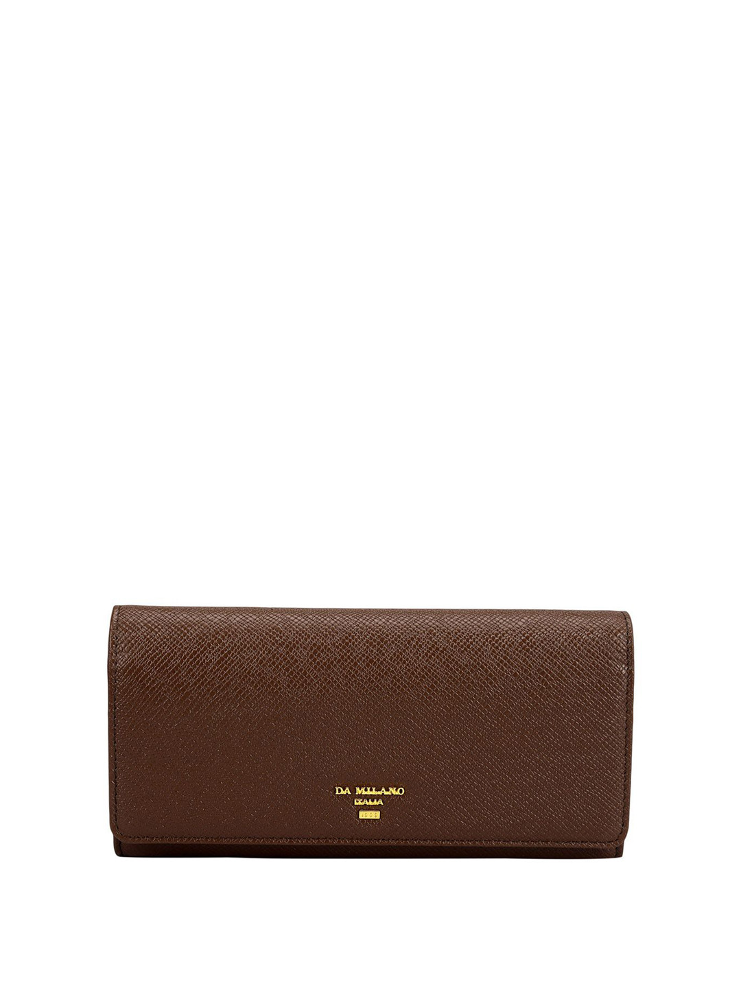 Da Milano Women Abstract Textured Zip Detail Leather Envelope with SIM Card Holder