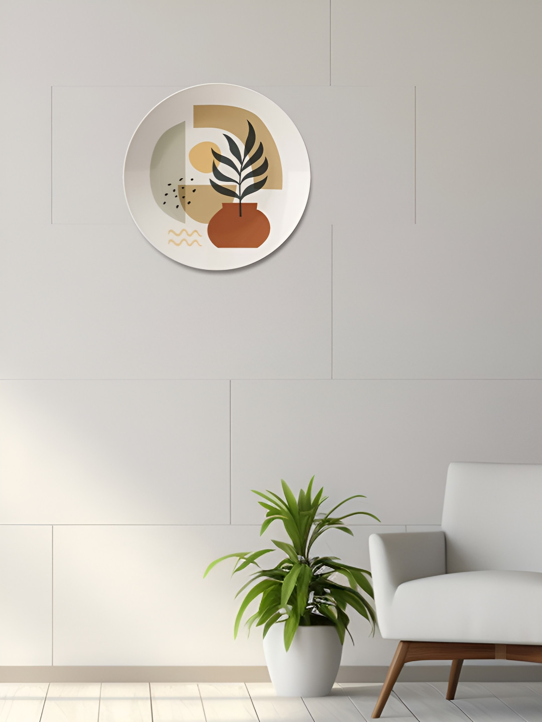 THE QUIRKY HOME Botanical Still Life Crafted Ceramics Glossy Hanging Hall Wall Plates-10In