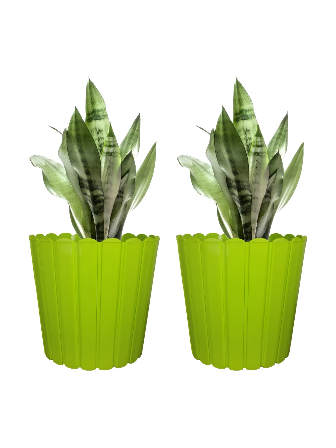 GARDEN'S NEED Thai Green 2 Pieces Textured Planters