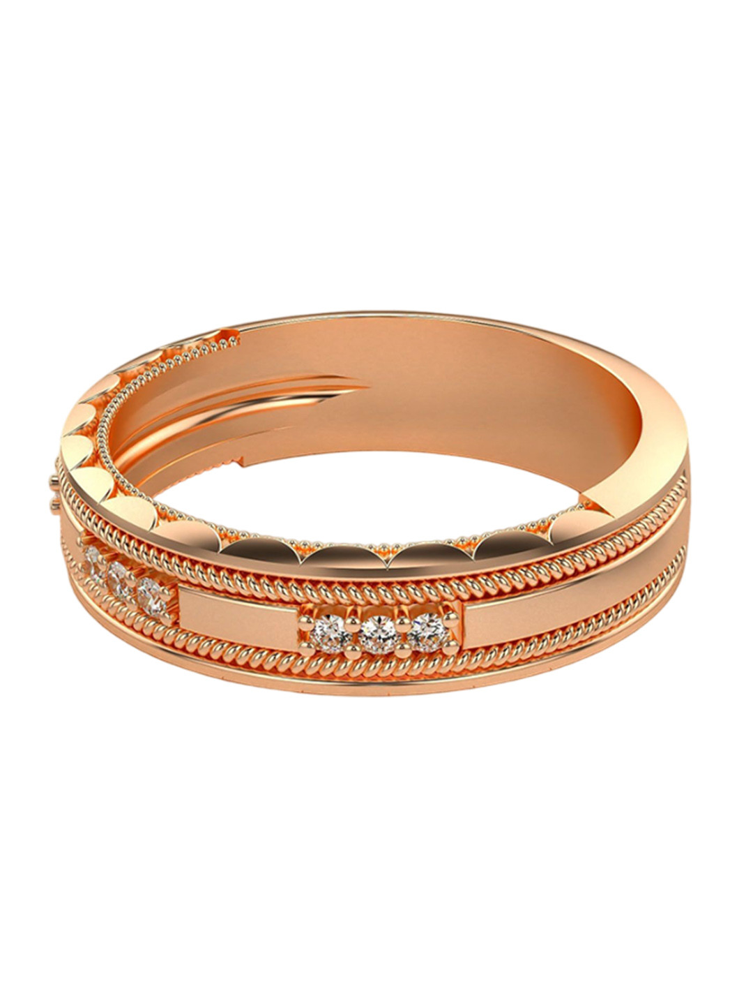 VALANOVA 925 Sterling Silver Diamond Studded Ring -3.45 gms