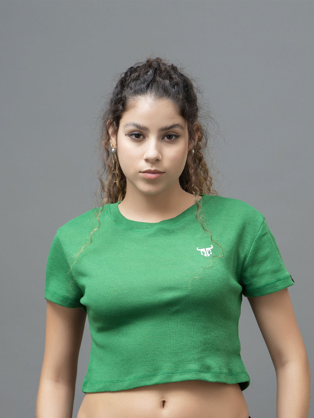 GO DEVIL Women Solid Round Neck T-shirt