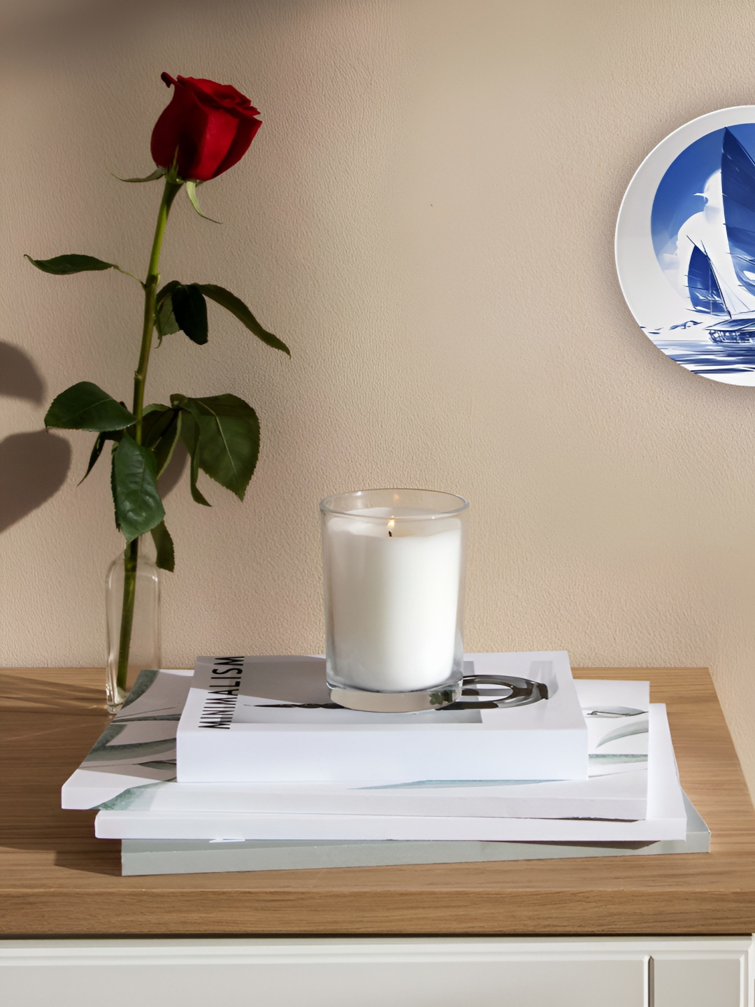 THE QUIRKY HOME Sailboat Premium Crafted Ceramics Glossy Hanging Hall Wall Plates-10In