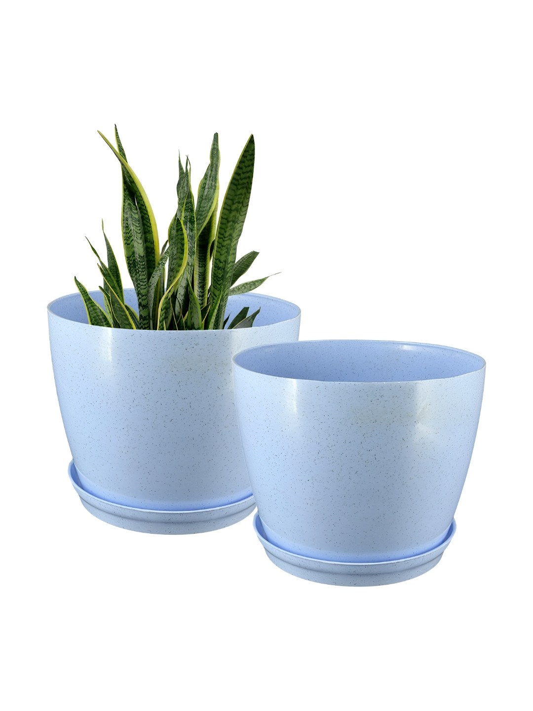 GARDEN'S NEED Blue 2Pieces Textured Planters