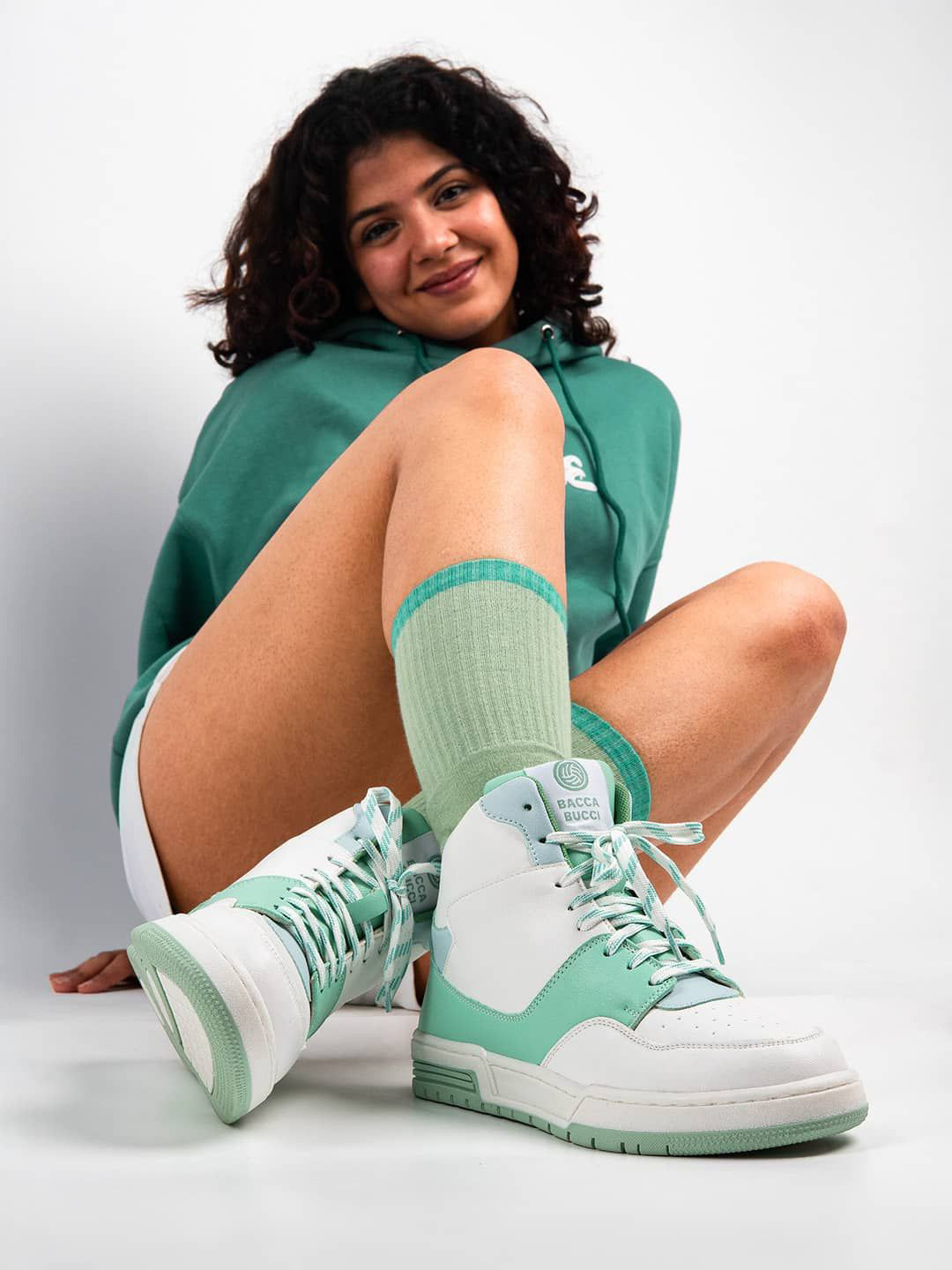 bacca bucci ETHEREA Women Sea Mint Pop Mid-Top Sneakers